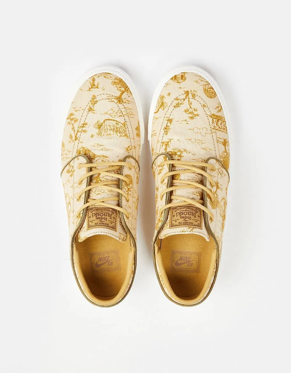 Nike SB Zoom Janoski OG  Premium Skate Shoes - Sesame/Flt Gold-Bronzine-Sail-Court Blue-Gum Lt Brown