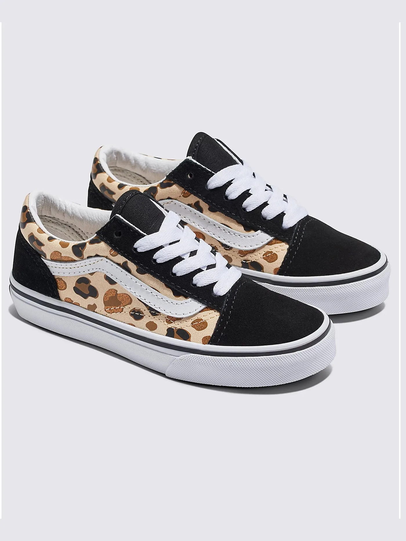 Old Skool Leopard Glitter Black/ Brown Shoes (Kids)