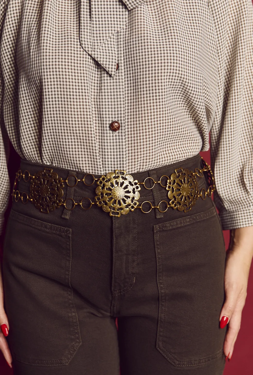 Ornate Chain Belt - Antique Gold