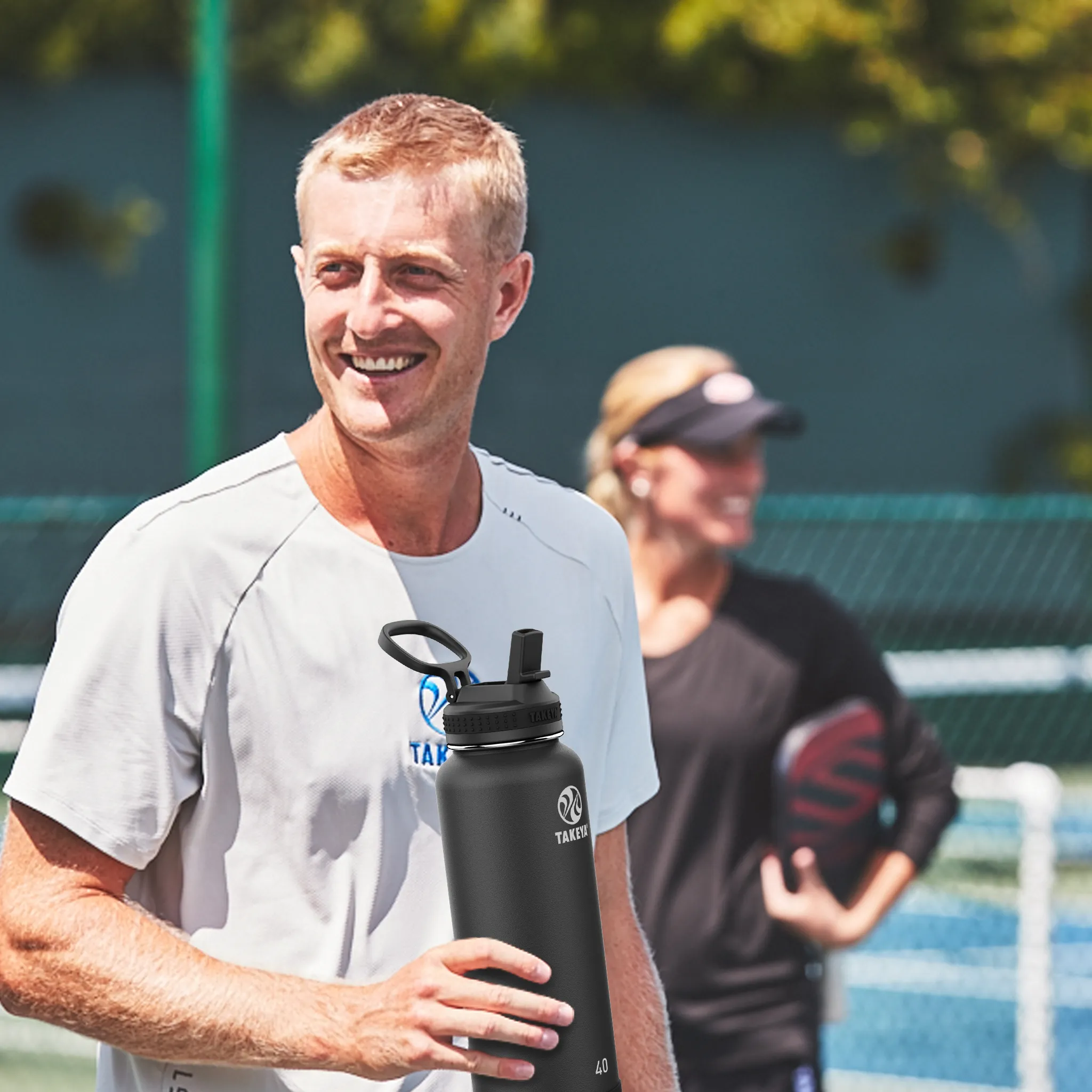 Pickleball Water Bottle with Straw Lid