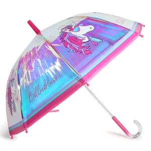 Pink Iridescent Umbrella with Unicorn and Logo