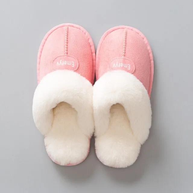 Plush Winter Warm Women House Slippers