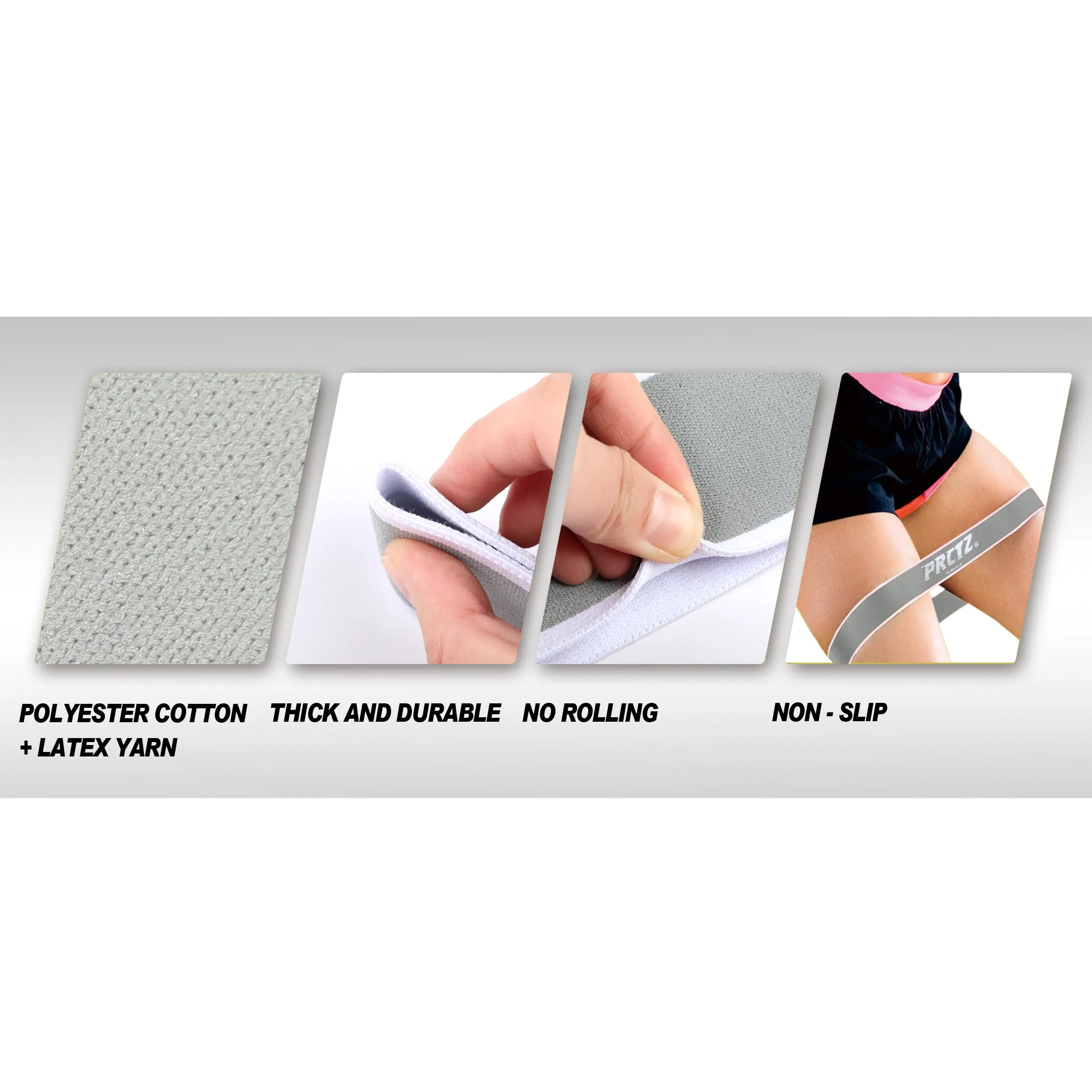 PRCTZ Essential Elastic Fabric Hip/Glute Band 3 Pack