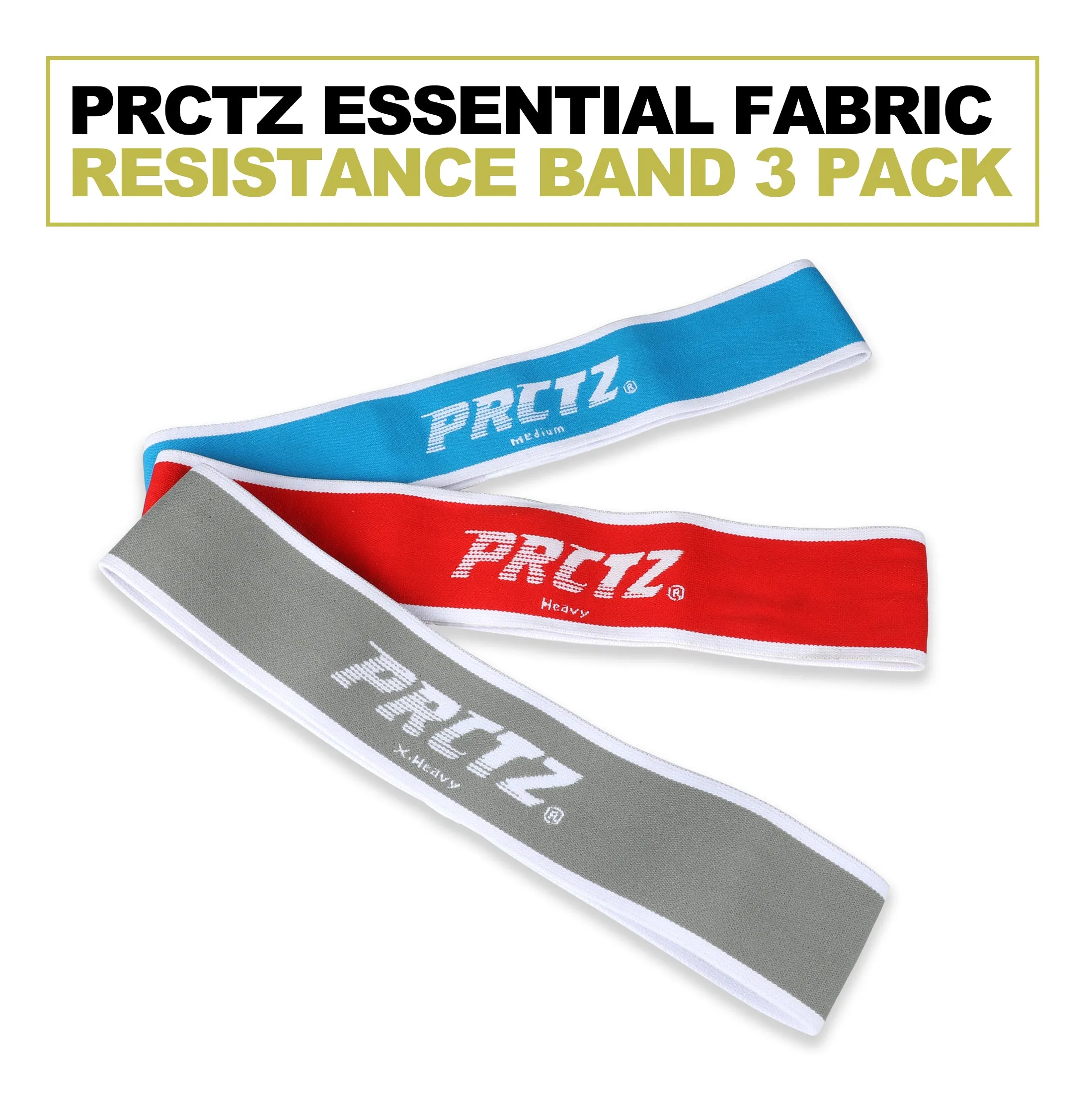 PRCTZ Essential Elastic Fabric Hip/Glute Band 3 Pack