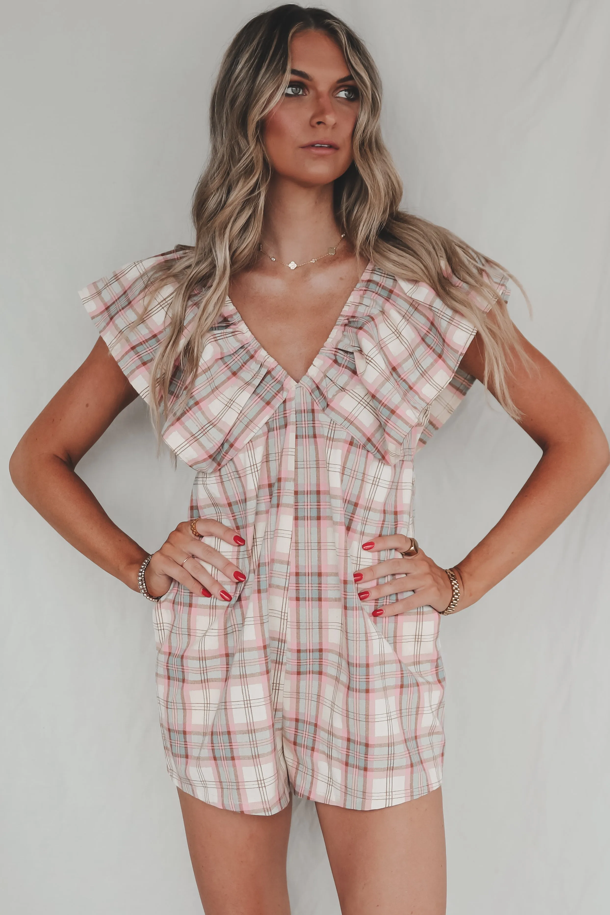 Prove Them Wrong Plaid Ruffle Romper