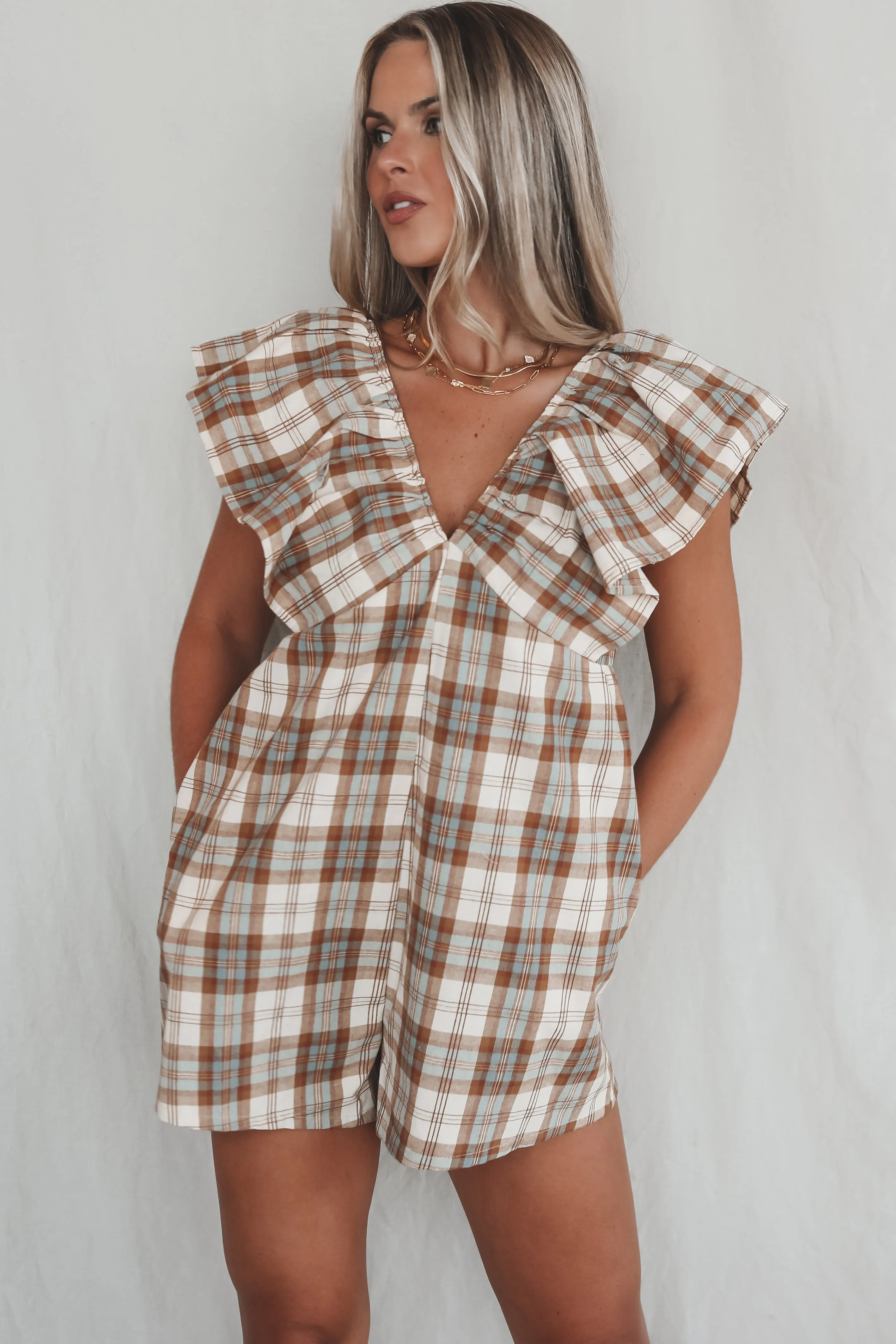 Prove Them Wrong Plaid Ruffle Romper