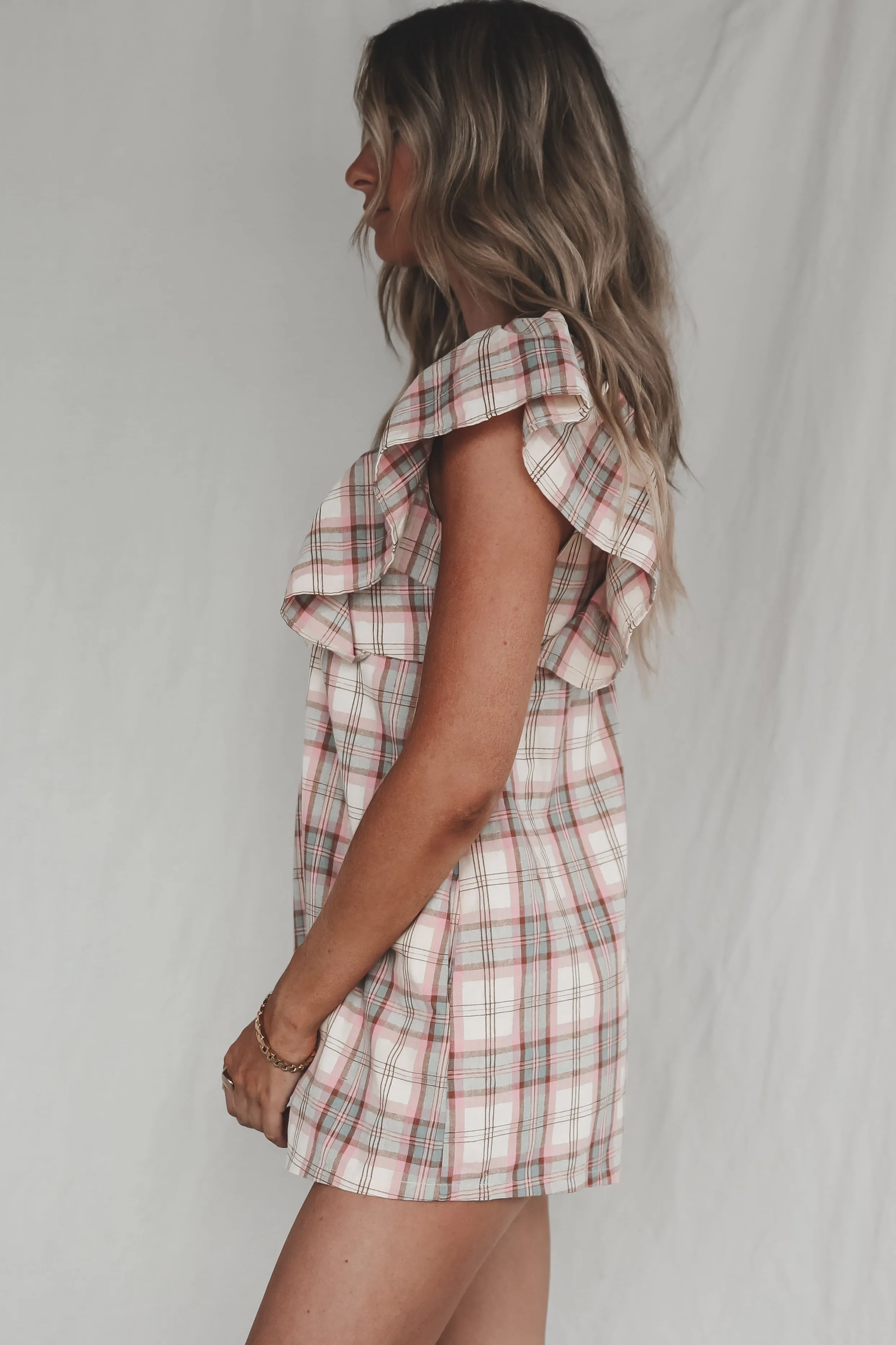 Prove Them Wrong Plaid Ruffle Romper