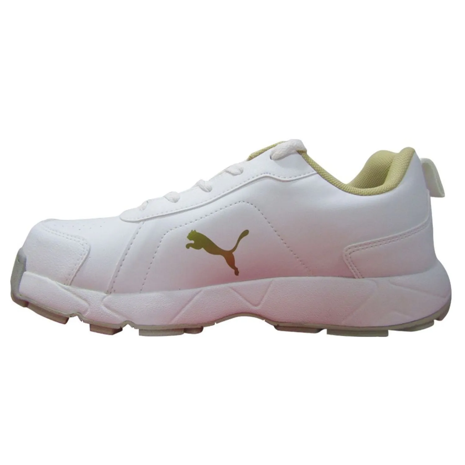 Puma Cricket Shoes, Classic-Cat - White/Mettallic Gold