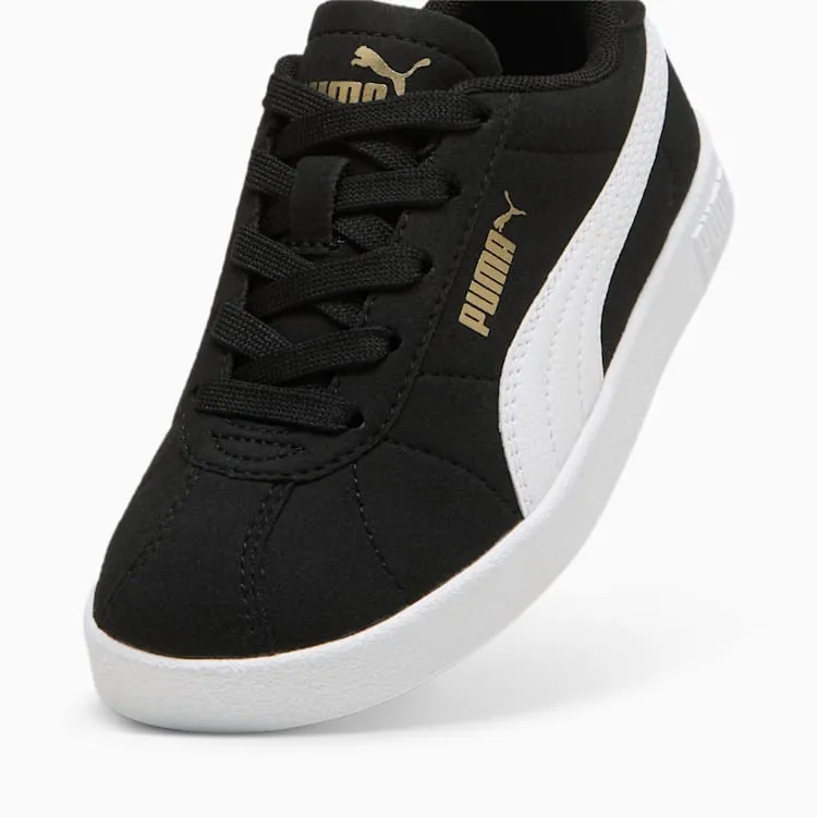 PUMA KID'S  CLUB II BLACK/WHITE SNEAKERS SHOES