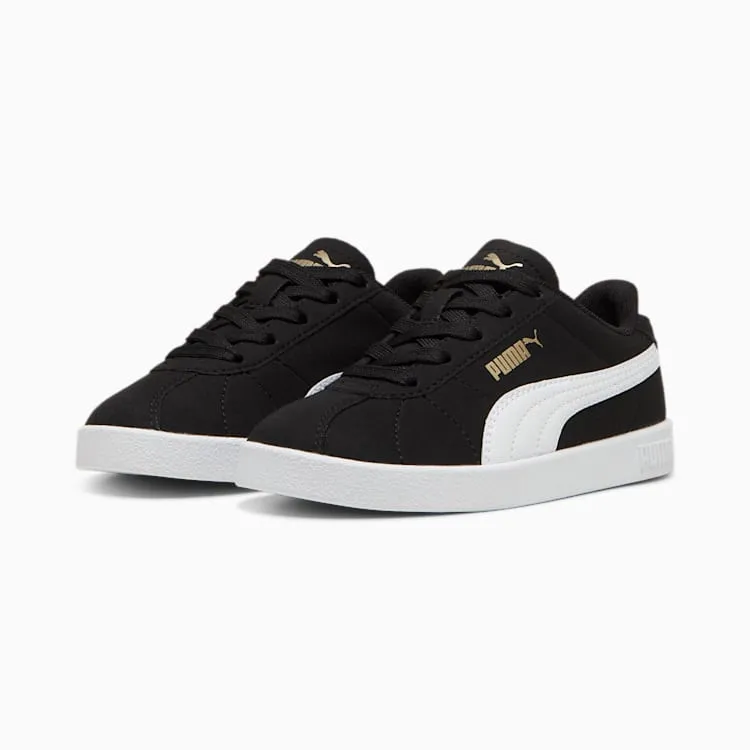 PUMA KID'S  CLUB II BLACK/WHITE SNEAKERS SHOES