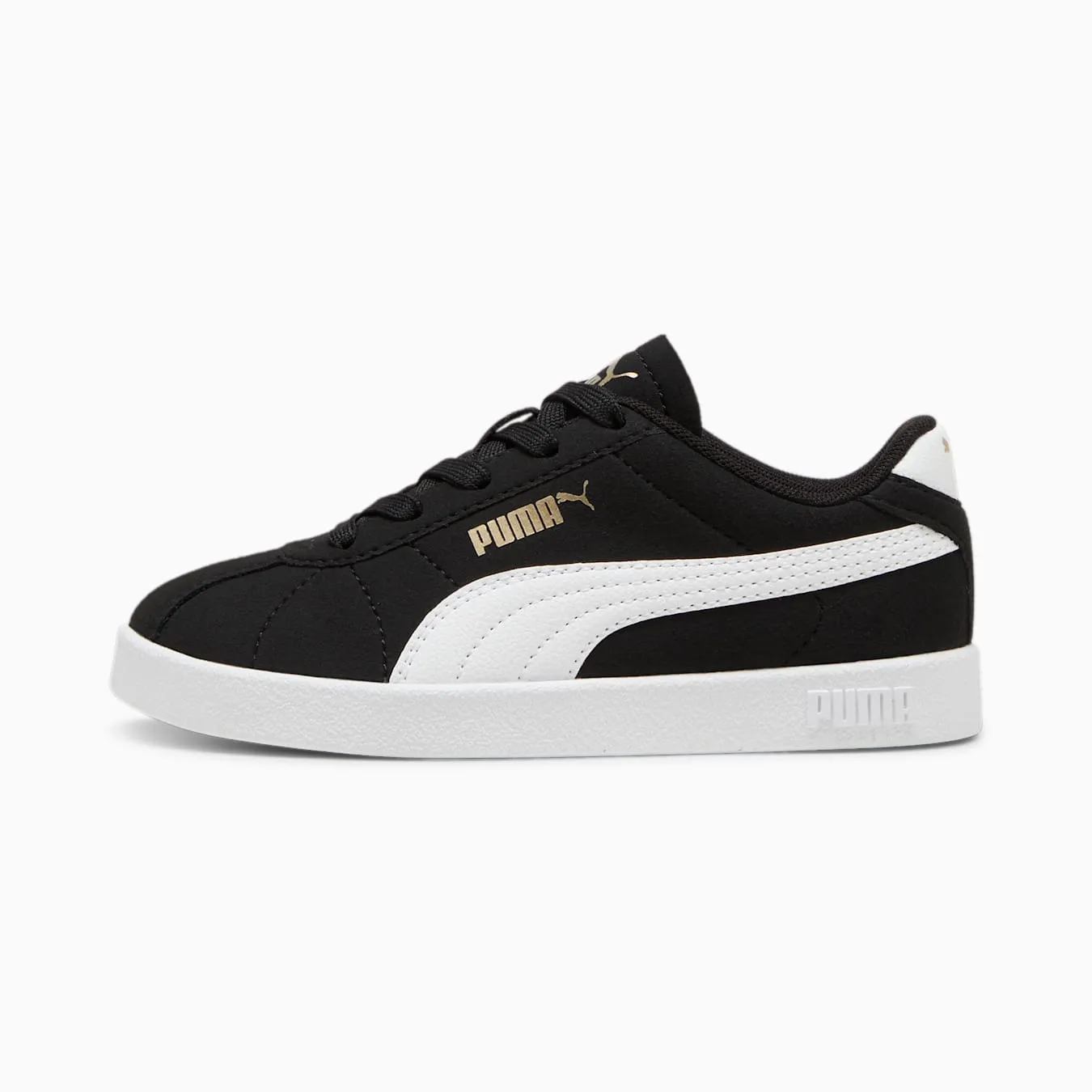 PUMA KID'S  CLUB II BLACK/WHITE SNEAKERS SHOES