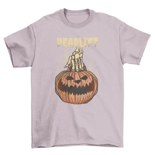 Pumpkin deadlift halloween t-shirt