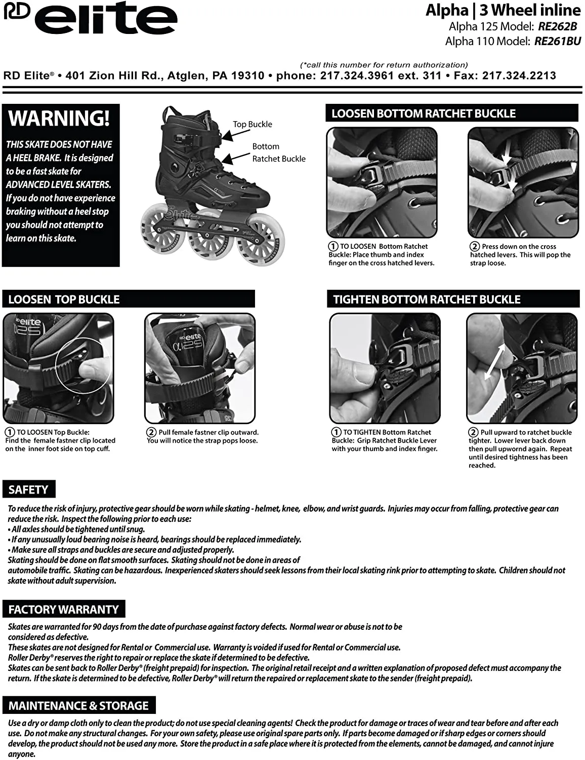 RD Elite Alpha 110mm Inline Skate