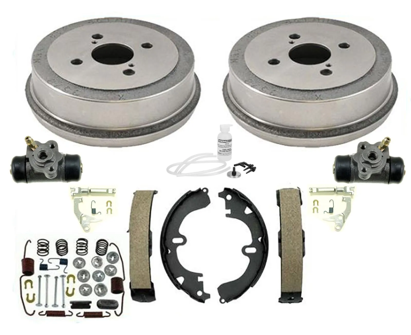 Rear Brake Drums Shoes Spring Cylinder For Toyota Corolla 94-02 Non-ABS 9pc