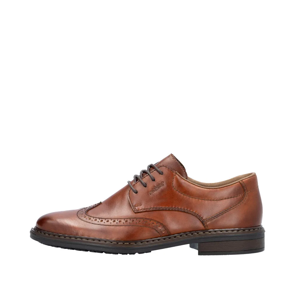 Rieker 17620-24 Mens Brown Leather Lace Up Shoes