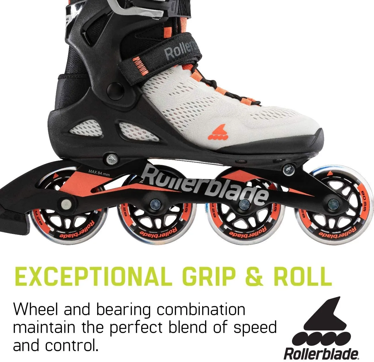 Rollerblade Macroblade 80 Womens Glacier Grey/Coral 6