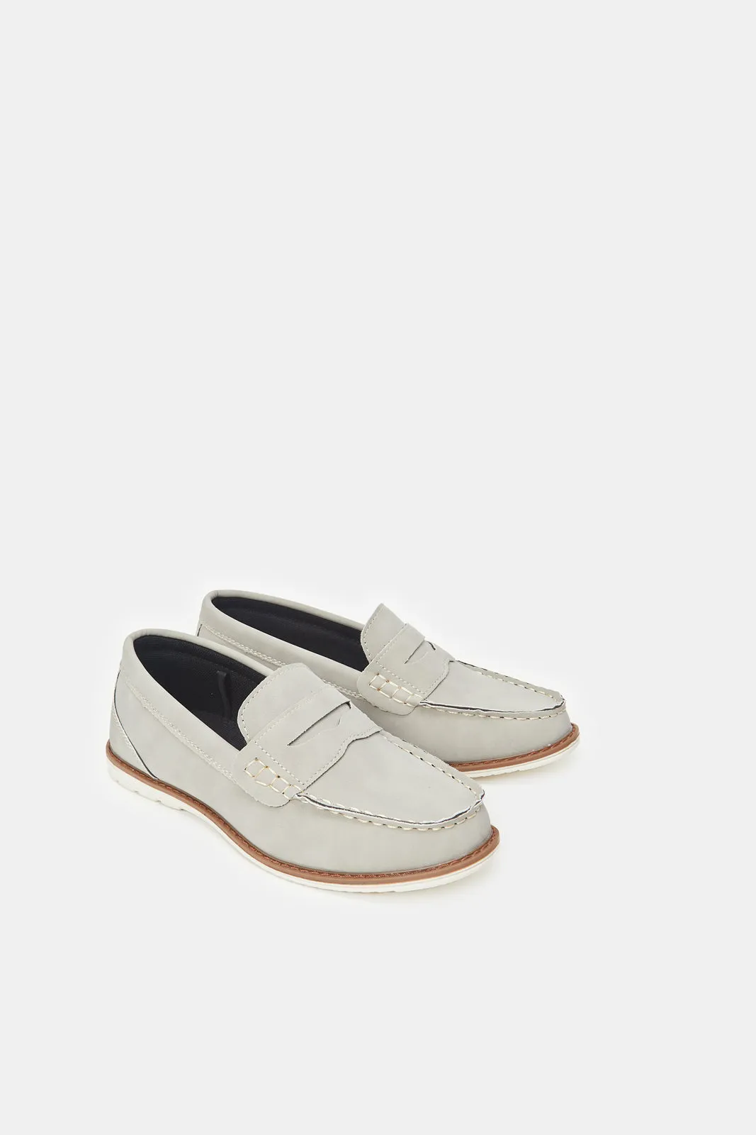 Senior Boys Grey Penny Loafer