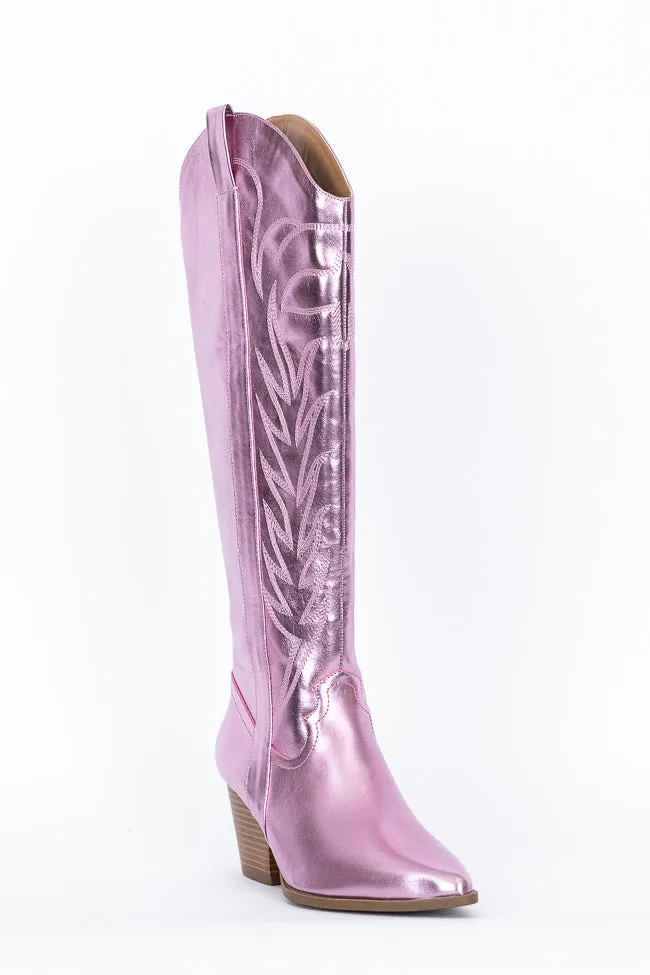 Shania Metallic Pink Cowboy Boots