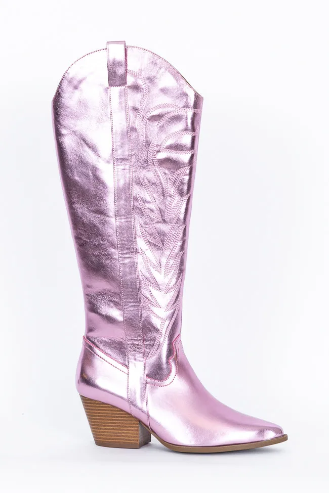 Shania Metallic Pink Cowboy Boots