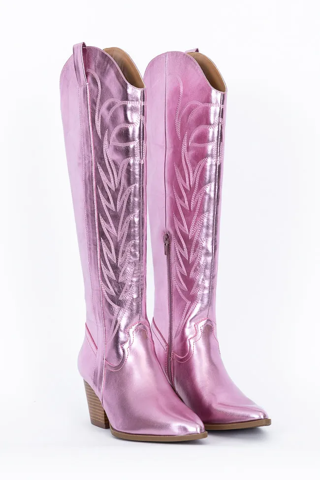 Shania Metallic Pink Cowboy Boots