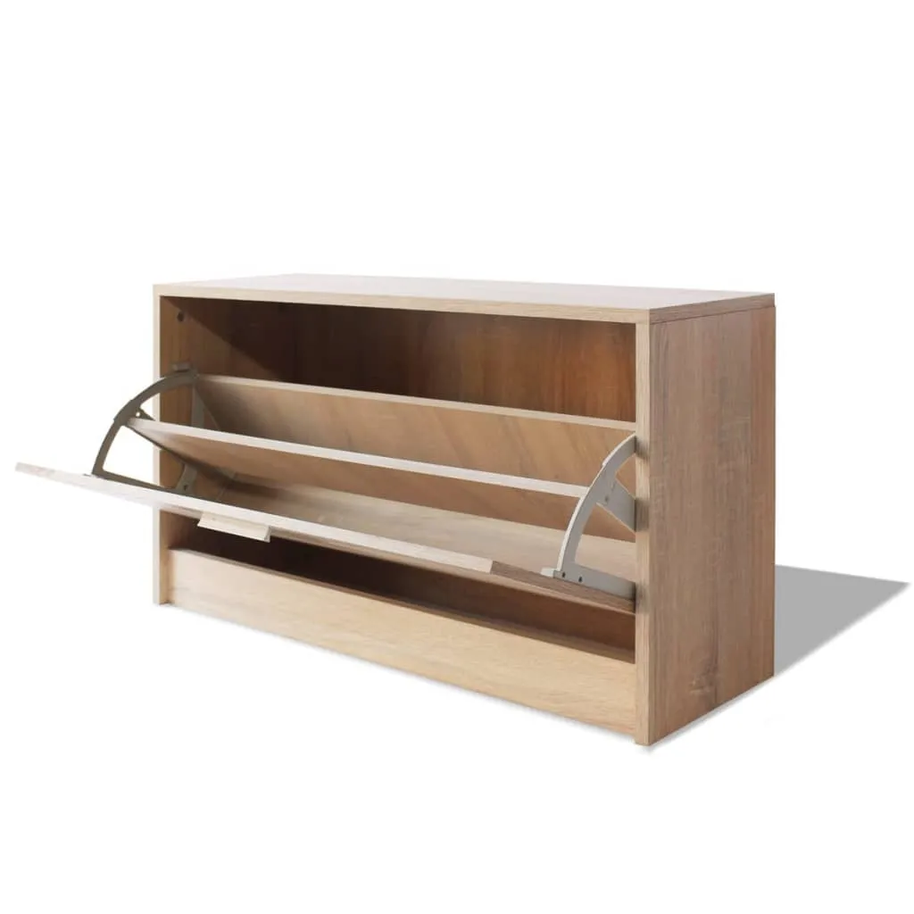 Shoe Storage Bench Oak 80x24x45 cm