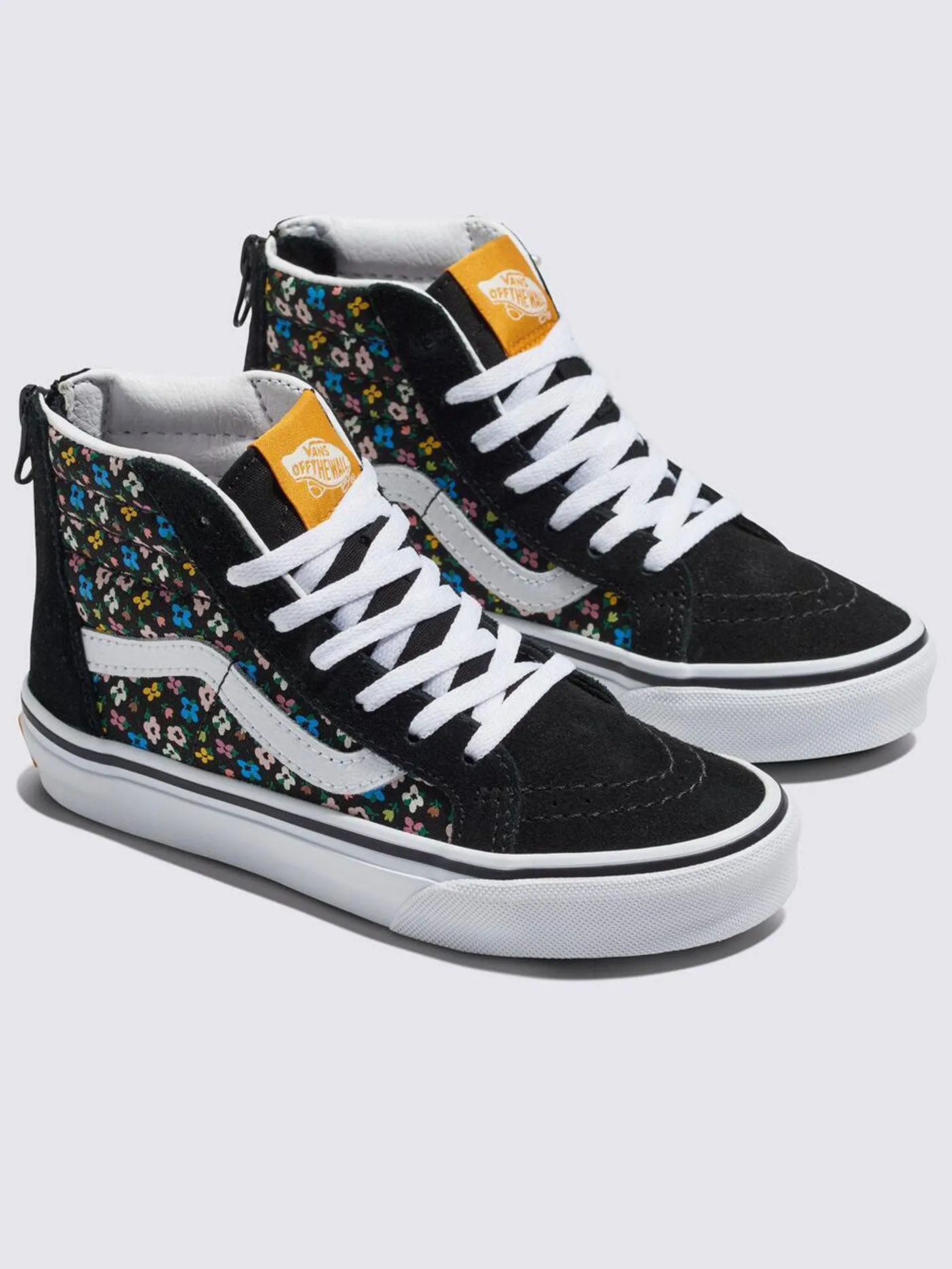 Sk8-Hi Zip Disty Floral Black/Multi Shoes (Kids)