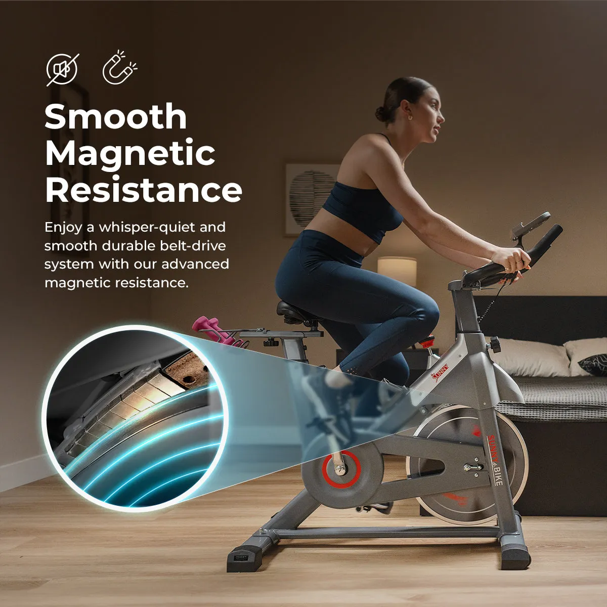 Smart Magnetic Belt Drive Indoor Cycling Exercise Bike