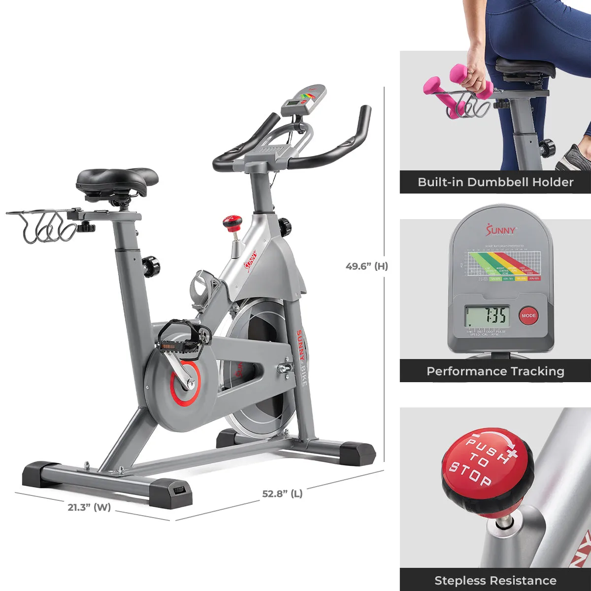 Smart Magnetic Belt Drive Indoor Cycling Exercise Bike