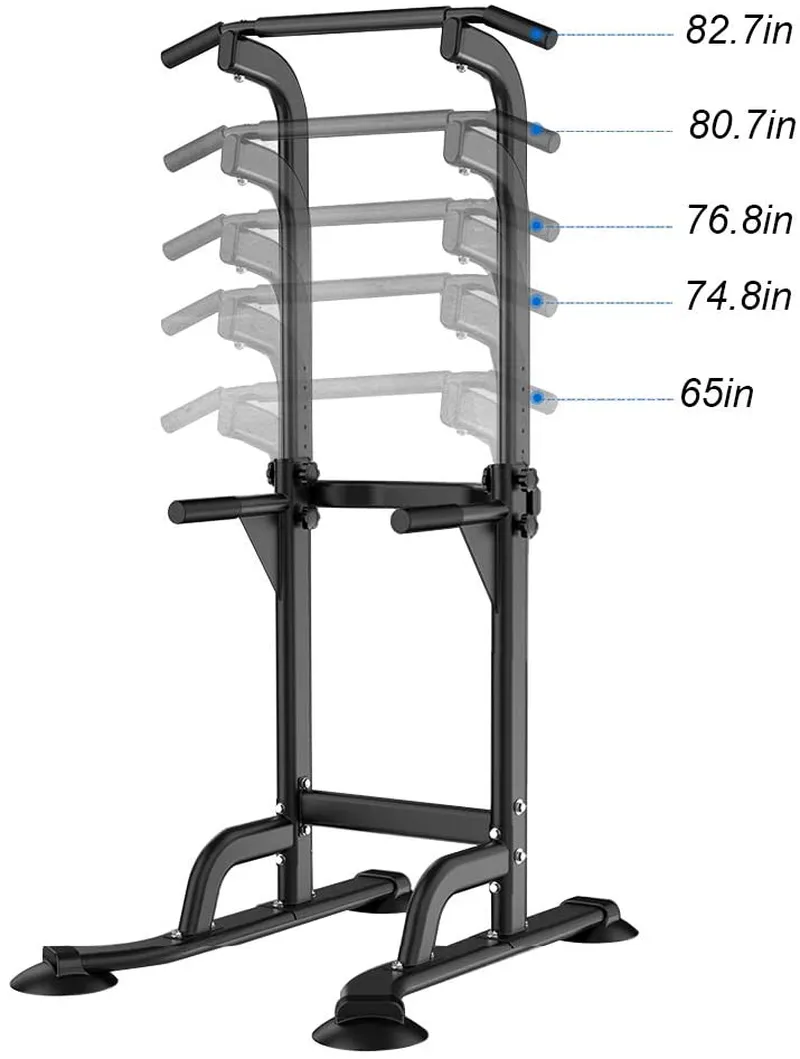 SogesGame Power Tower Adjustable Height Workout Pull Up & Dip Station Multi-Function Home Gym Strength Training Fitness Equipment,PSBB005-S8-US