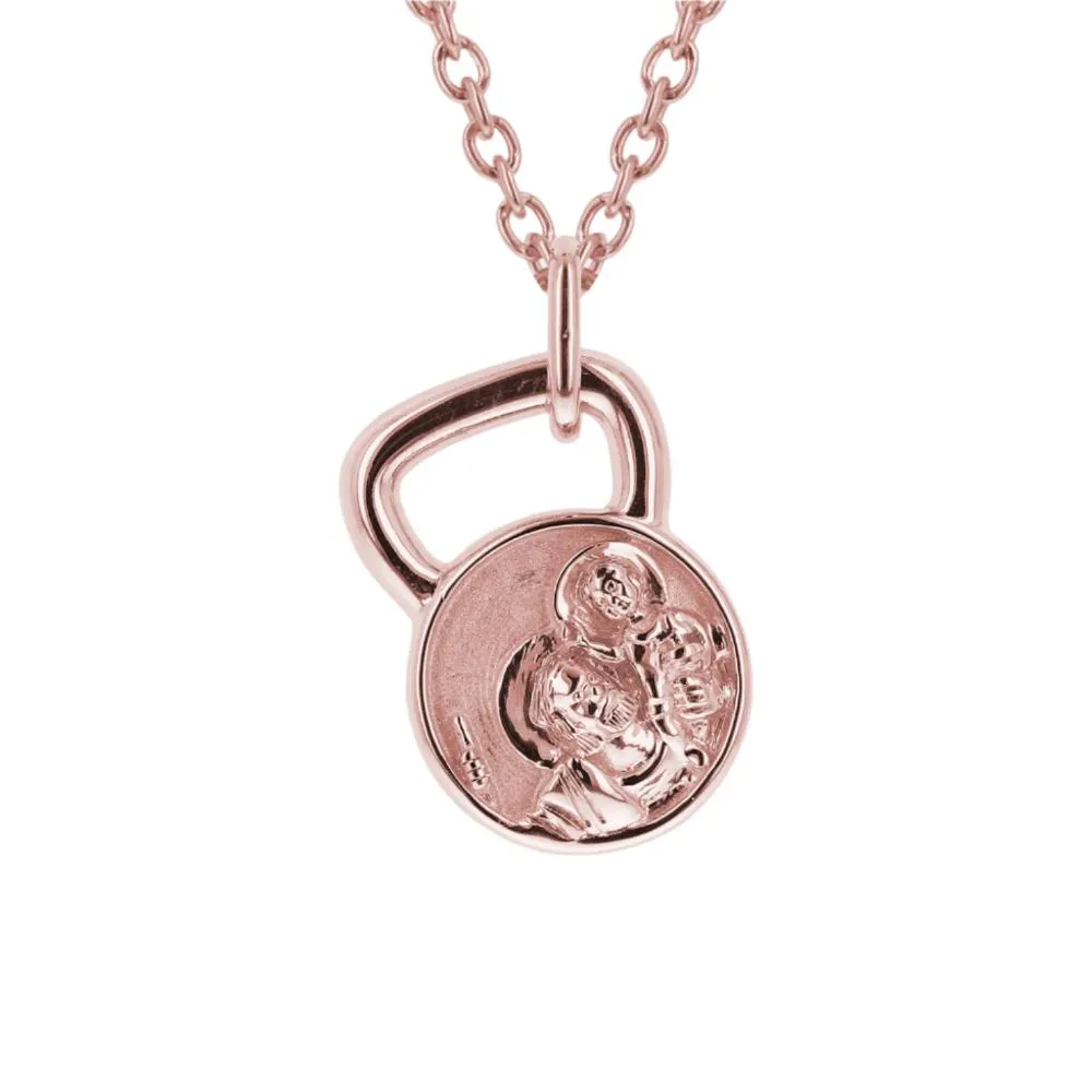 St. Christopher Kettlebell Necklace | Gold