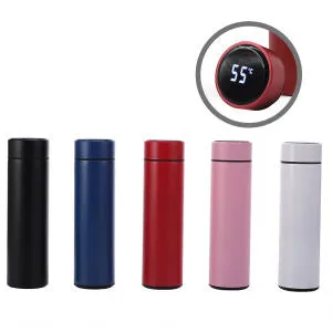 Stainless Steel Smart LED Digital Thermal Bottle - Red