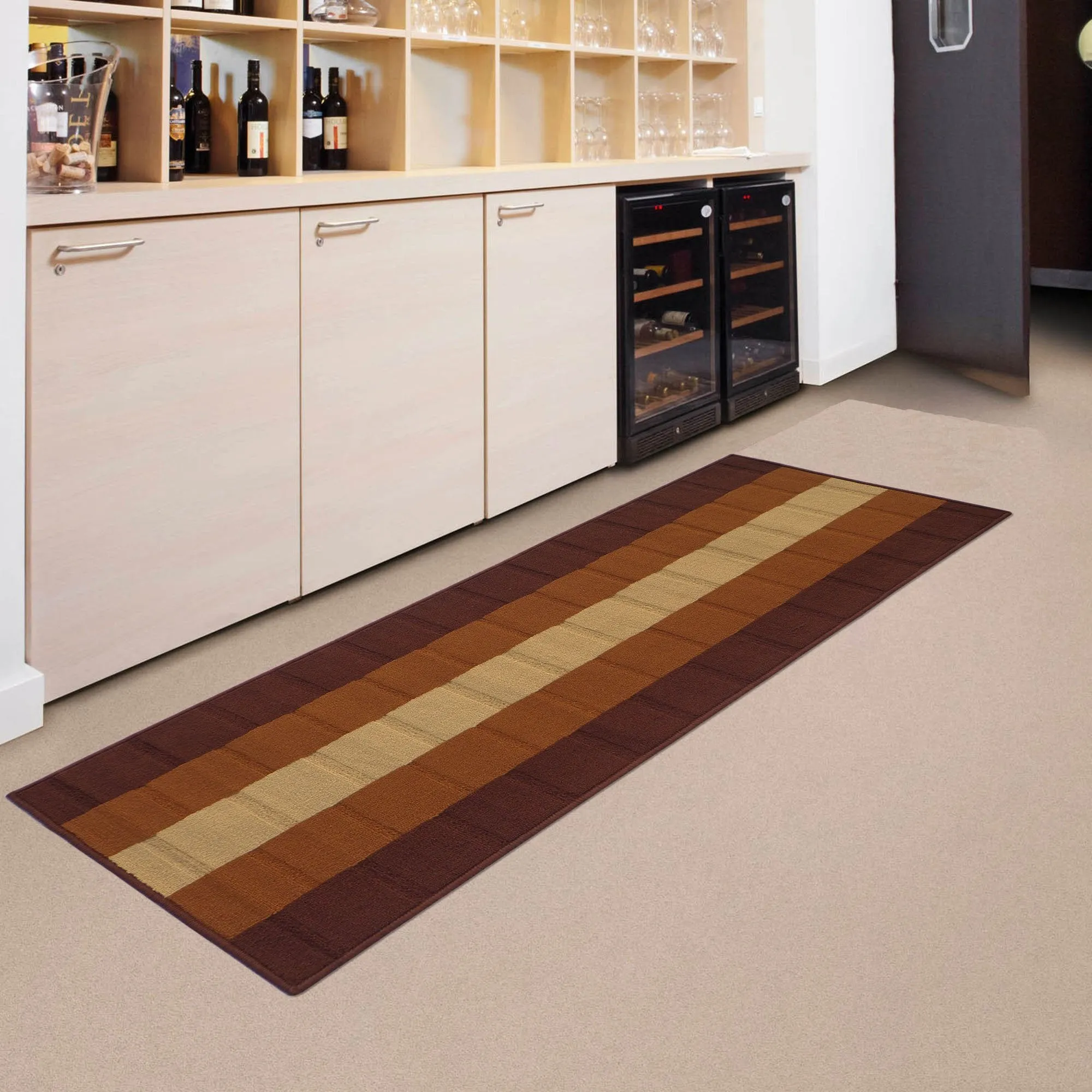 Status Contract Floor Mat (Brown, Nylon, Runner 55 x 140cm & Doormat 38 x 58cm)