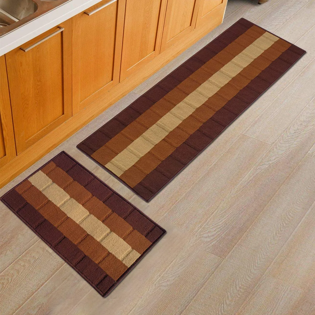 Status Contract Floor Mat (Brown, Nylon, Runner 55 x 140cm & Doormat 38 x 58cm)