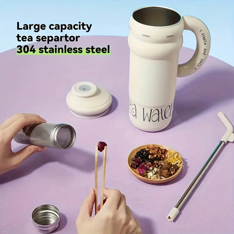 Steel Shield: Leakproof Double-Walled Stainless-Steel Tumbler with Straw