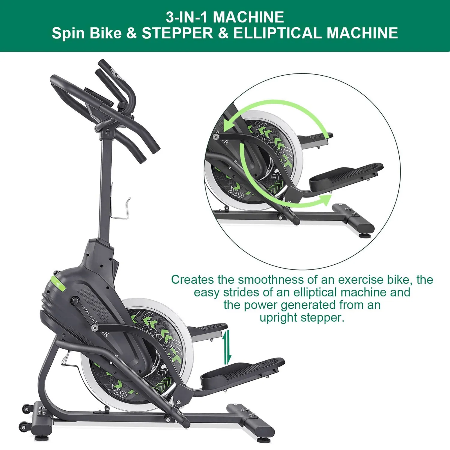 Stepper Elliptical Machine Trainer Elliptical Climber with 20LBS Large Flywheel & Crank Technology for Exercise Workout at Home