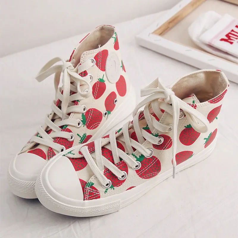 Strawberry Graffiti Canvas Shoes AD11020