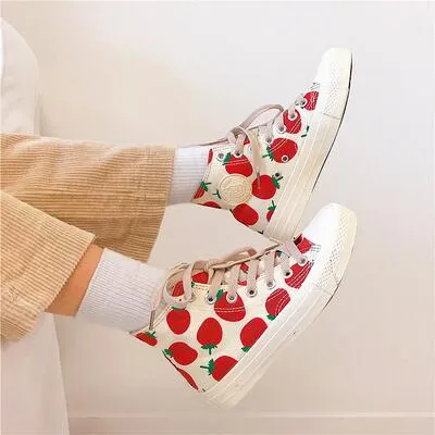 Strawberry Graffiti Canvas Shoes AD11020