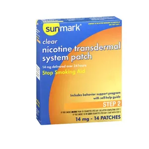 Sunmark Clear Nicotine Transdermal System Patches  Step 2 14 Each By Sunmark