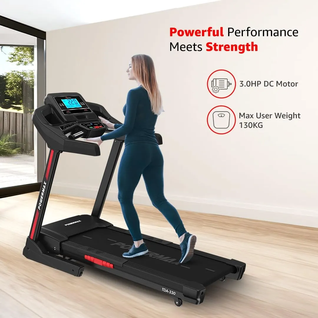 TDA-330 Series (3.0HP) DC Motorised | Electric Treadmill (FREE INSTALLATION)?Auto Incline | Easy Lubrication | BMI ?Running Machine for Max Pro-Workout by Walk | Run & Jog at Home & Office