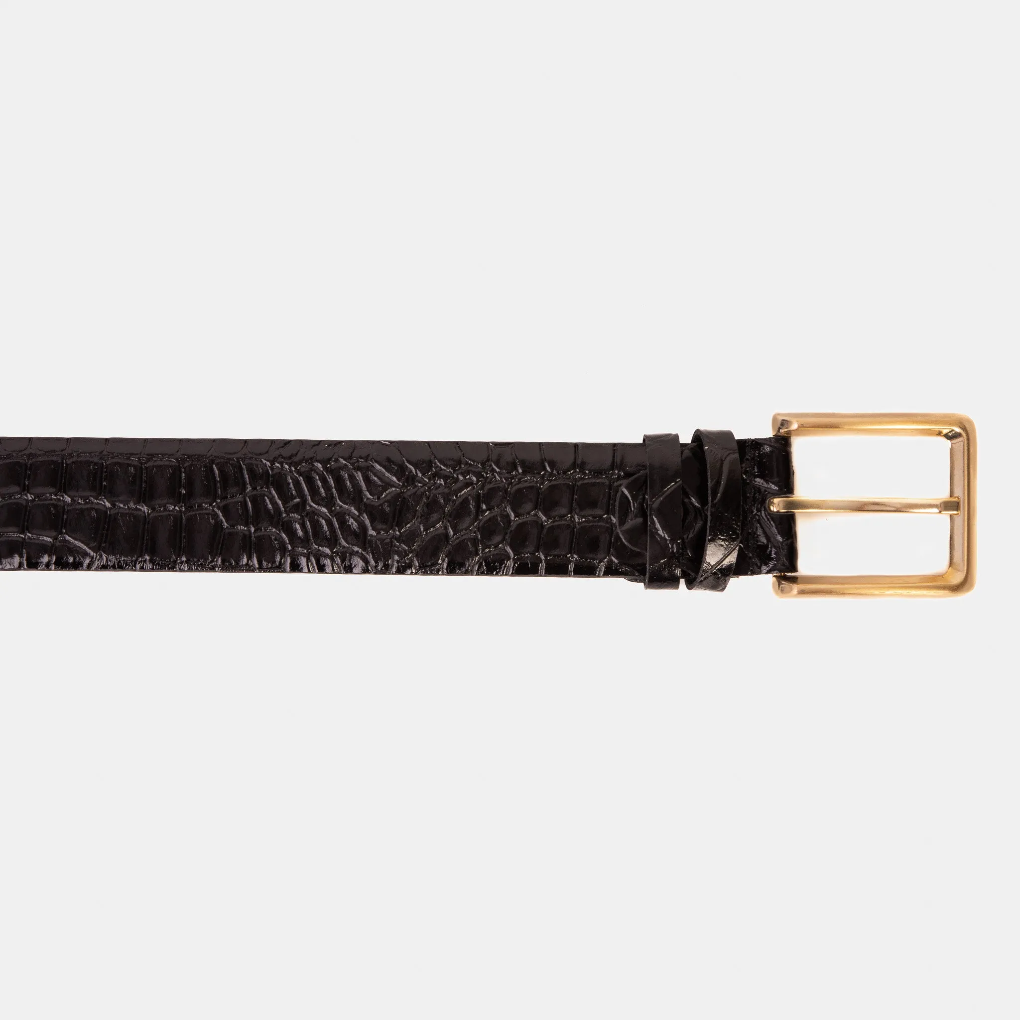 The Strat Black Leather Belt