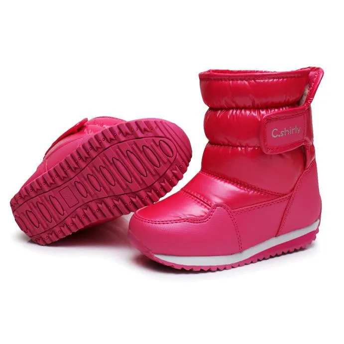 Toddler Big Kids Adult Winter Waterproof Solid Color Snow Boots 3-color