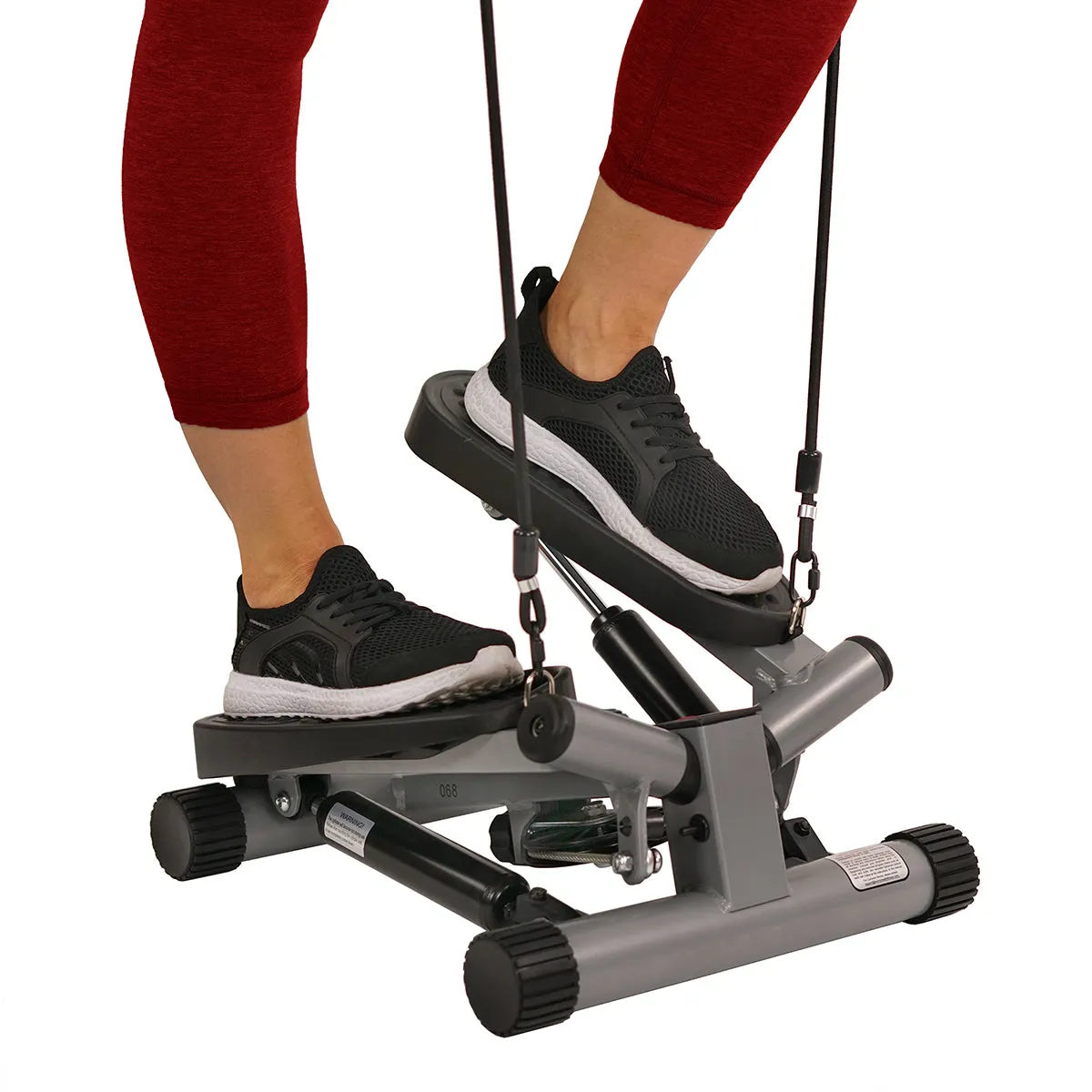 Twisting Stair Stepper Step Machine w/ Resistance Bands and LCD Monitor