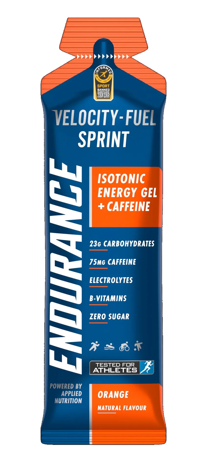 Velocity Sprint Isotonic Energy Gel Orange 60g With Caffeine