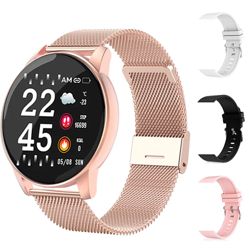 Watch  Women Men Blood Pressure Heart Rate Fitness Tracker Watch Sport Round Smartwatch Smart Clock for Android IOS