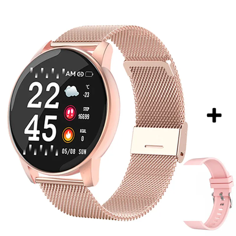 Watch  Women Men Blood Pressure Heart Rate Fitness Tracker Watch Sport Round Smartwatch Smart Clock for Android IOS