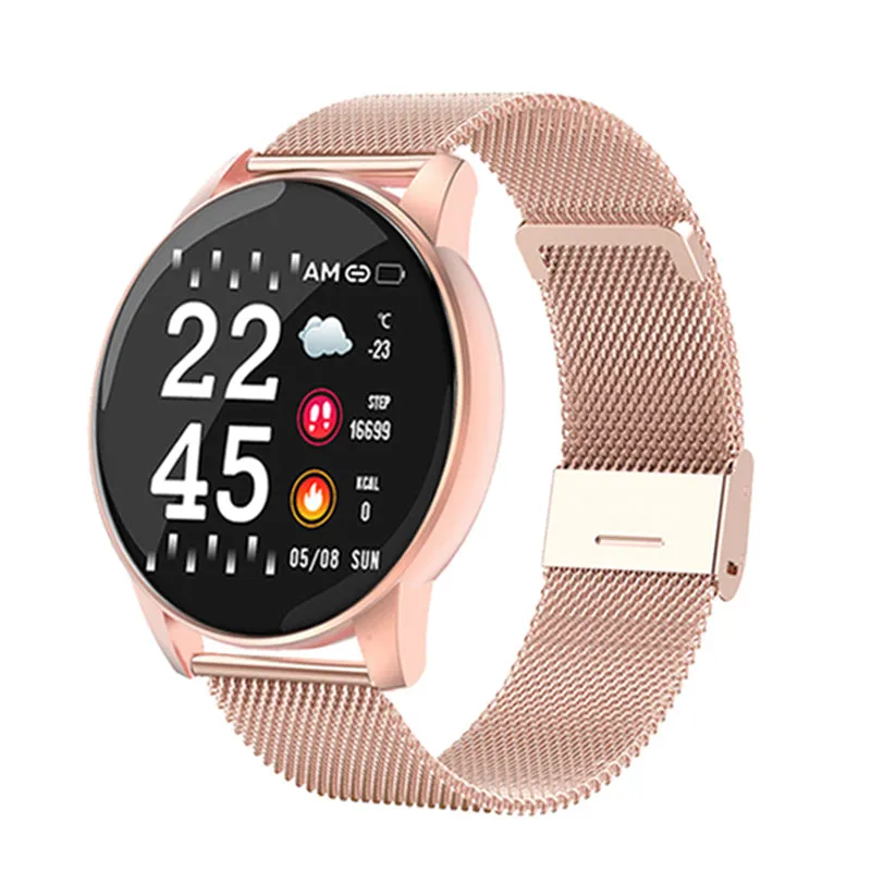 Watch  Women Men Blood Pressure Heart Rate Fitness Tracker Watch Sport Round Smartwatch Smart Clock for Android IOS