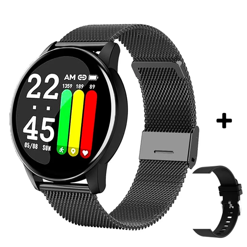 Watch  Women Men Blood Pressure Heart Rate Fitness Tracker Watch Sport Round Smartwatch Smart Clock for Android IOS