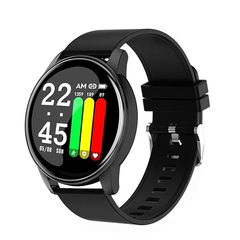 Watch  Women Men Blood Pressure Heart Rate Fitness Tracker Watch Sport Round Smartwatch Smart Clock for Android IOS