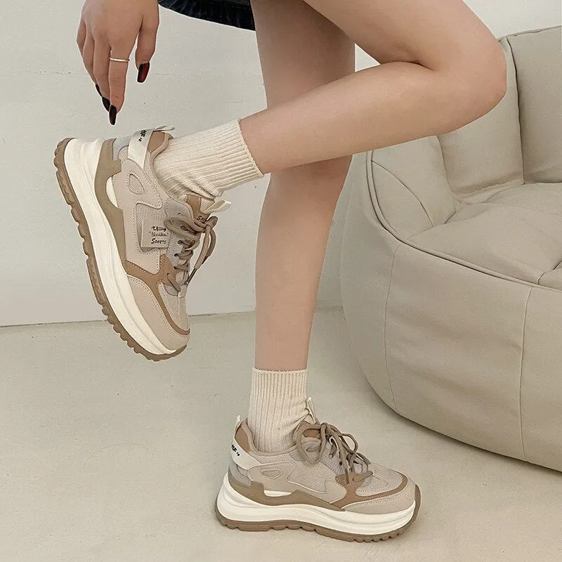 xiangtuibao Heavy-soled dad shoes Women's  spring new Hong Kong style versatile student sports shoes  women shoes