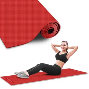 YE6-1.2-RD 6mm Thick Premium Exercise Yoga Mat for Gym Workout [Ultra-Dense Cushioning | Tear Resistance & Water Proof] Eco-Friendly Non-Slip Yoga Mat for Gym and Any General Fitness